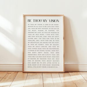 Be Thou My Vision Print, Christian Hymn Wall Art, Printable Worship Song Lyrics, Minimal Christian Home Decor, Modern Typographic Hymn Print