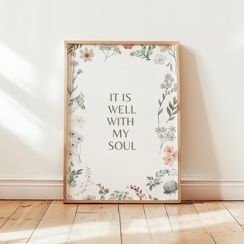 It is Well With My Soul Christian Wall Art, Psalm 46 Bible Verse Print