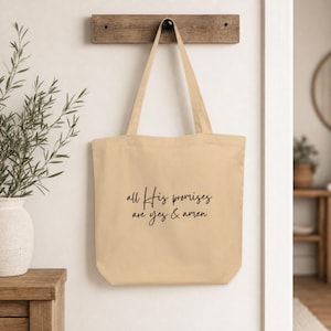 Christian Tote Bag, Small Bible Tote Bag, Faith-Filled Daily Tote (Organic Cotton)