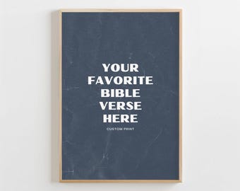 Lámina decorativa con versículos bíblicos personalizados: Impresión cristiana personalizada (descarga digital)
