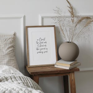 On Christ the Solid Rock I Stand Hymn Print | Worship Song Lyrics Printable Wall Decor | Christian Wall Art | Bible Verse Wall Art Quote