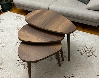 Beistelltisch-Set aus Holz – geeignet für Wohnzimmer oder kleine Räume