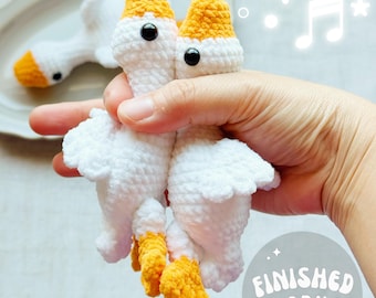 Squeaky Crochet Goose Toy, Handmade Amigurumi