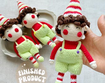 Crochet Large Circus Clown with hat Toy/Christmas Clown doll amigurumi/Cute Not scary/Emotional Support/Ready to Ship from US