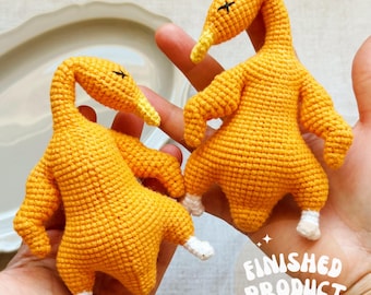 Roasted Duck Goose Crochet toy/Goose amigurumi/Pocket buddy/Emotional Support/Knitted food/Small Key chain/Bag charm/Ship from US