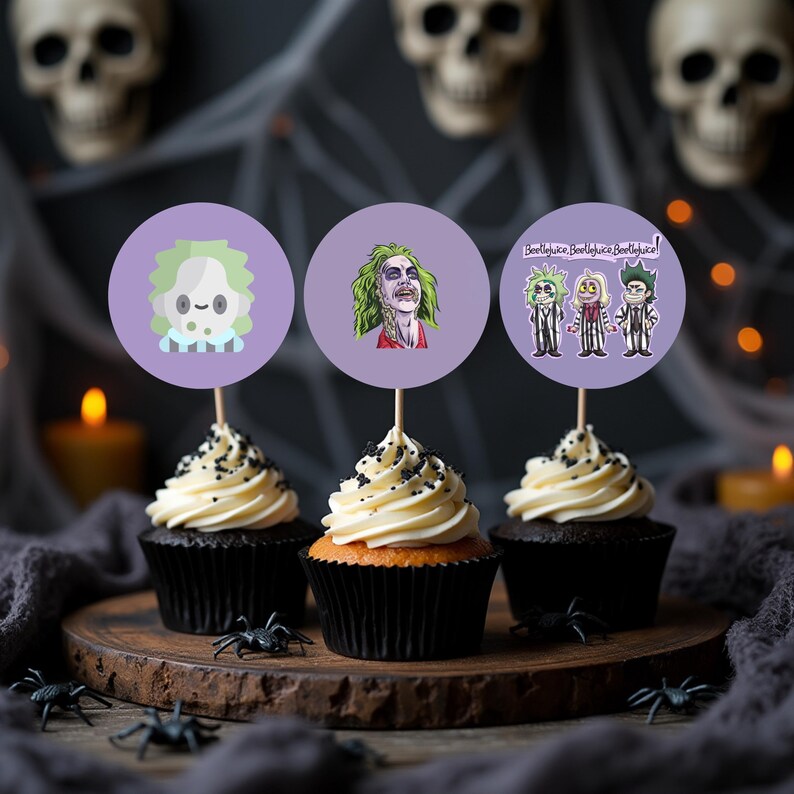 Beetlejuice Cupcake Toppers, Beetlejuice Printable Cupcake Toppers ...