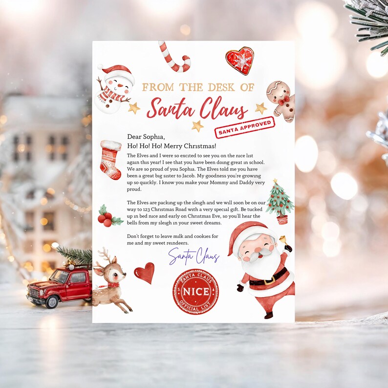 Editable Letter From Santa Personalized Christmas Letter Template ...
