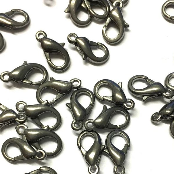 thumbnail image 2 of 20 Pcs Silver Plated Pewter Lobster Claw Clasps - 12x6mm For Jewelry Making 2 of 5