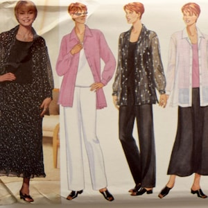 Butterick 6077 Sewing Pattern Easy 1990s Classics Loose-Fitting Button Front Shirt Tank Top Bias Skirt and Pants UNCUT FF Sizes 8-10-12