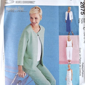 McCall&#39;s 2675 Sewing Pattern Misses&#39; Unlined Jacket Dress Top and Pull On Pants 3 Hours Women&#39;s Day Collection UNCUT FF Sizes 10-12-14