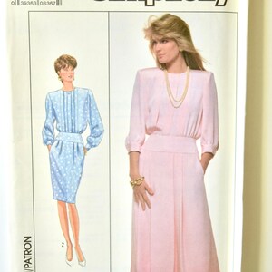 Simplicity 9015 Schnittmuster Vintage 80er Kleid mit Plissee Mieder und Rock UNCUT Factory Folds Gr. 10
