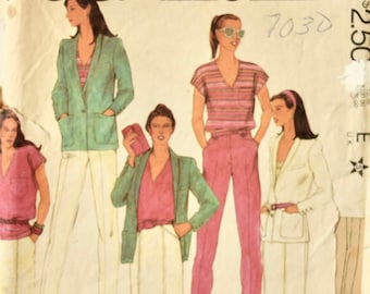 Theodore McCall's 7030 Sewing Pattern Vintage 1980s Jacket Top Skirt and Pants Pattern Size 10