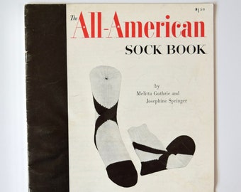 Vintage 1950s All American Sock Book Knitting Patterns Men Women Boys and Girls Argyle Stripes Written and Chart Patterns