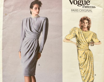 Patrón de costura vintage Vogue 1834: Vestido Emanuel Ungaro, talla 10, sin cortar
