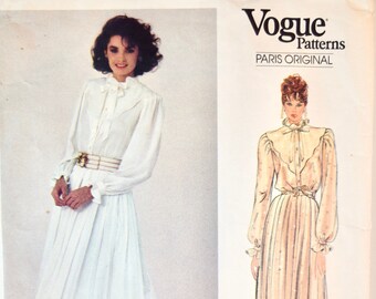 Patrón de costura para vestido Vogue 2908 de Emanuel Ungaro, París, años 80, talla 12