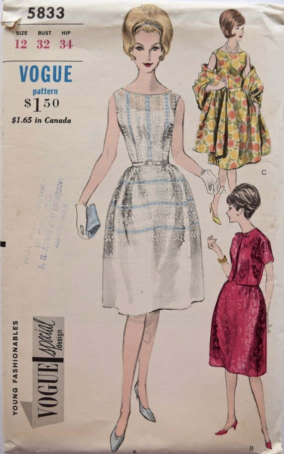 Vogue 53 Sewing Pattern 1950s Fit And Flare One Piece Dress Etsy Vogue 53 Sewing Pattern 1950s Fit And Flare One Piece Dress Etsy
