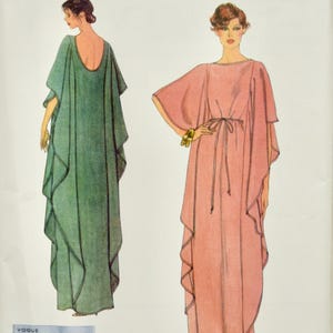 Sewing Pattern Vogue V1886 Vintage 1970s Reissue Design Misses&#39; Caftan Pullover Flowing Side Panels UNCUT Factory Folds Sizes XS-XXL