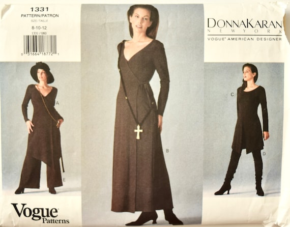 Donna Karan Vogue 1331 Wrap Dress Sewing Pattern: Sizes 8-10-12 - Etsy Donna Karan Vogue 1331 Wrap Dress Sewing Pattern: Sizes 8-10-12 - Etsy