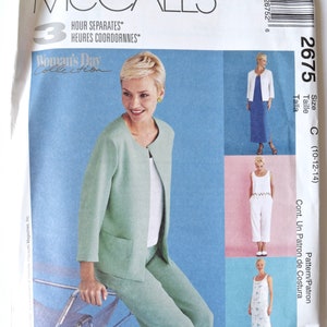 McCall's 2675 Sewing Pattern Misses' Unlined Jacket Dress Top and Pull On Pants 3 Hours Women's Day Collection UNCUT FF Sizes 10-12-14 image 2