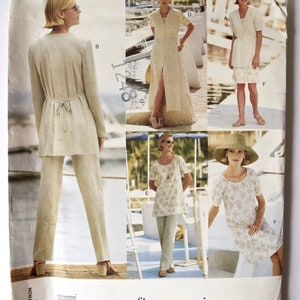 Vogue 1752 / Sewing Pattern 1990s Five Easy Pieces Misses' Jacket Button Front Jumper Pullover Dress Tapered Pants UNCUT FF Sizes 8-10-12 image 2