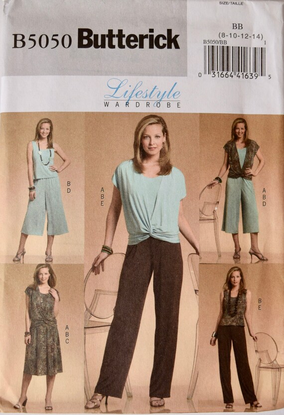 Butterick B5050 Sewing Pattern Lifestyle Wardrobe Pullover Etsy