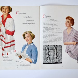 Stoles and Shrugs Vintage 1950s Knitting Crochet Hairpin Lace Pattern Booklet The American Thread Company image 4