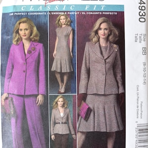 McCall&#39;s M4930 Palmer Pletsch Sewing Pattern Classic Fit Misses&#39; Lined Jacket Princess Seam Dress Fly Front Pants UNCUT FF Sizes 8-10-12-14