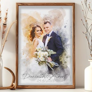 Custom Couple Artwork, Painting from Photo, Custom Portrait from Photo, Wedding Anniversary Birthday Gifts, Unique Wall Art, Valentines Gift