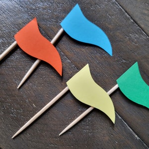 Retro Disney Castle Flag Cupcake Toppers