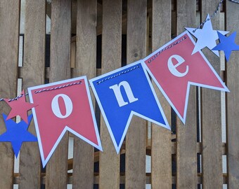 Patriotic 1st Birthday Party Banner