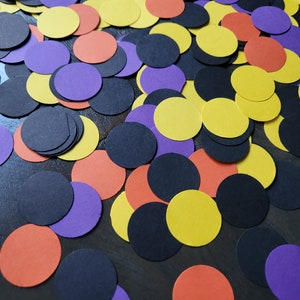 Zwart, Geel, Paars &Oranje Party Confetti