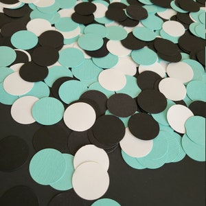 Robins Egg Blue, White & Black Party Confetti