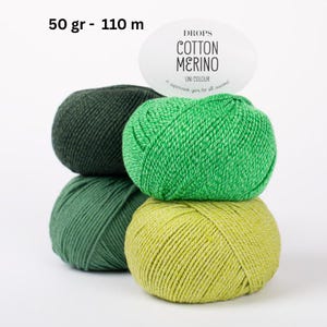 DROPS Cotton Merino Yarn – Cotton Merino Yarn, Soft Knitting & Crochet Yarn, Cotton Merino Blend for Baby, Clothing and Crochet Yarn