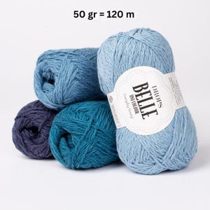 DROPS Belle Yarn – Baumwolle Leinen Viskose Garn, Sommer Strickgarn and  Häkelgarn, Soft Cotton Blend Yarn for Clothing & Accessories
