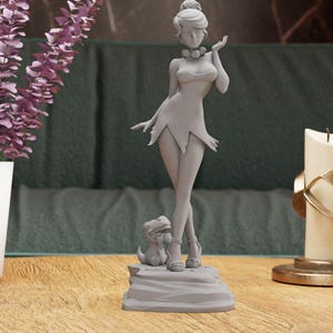 Wilma Flintstone Figurine Statue – The Flintstones Figure | Prehistoric Homemaker and Iconic Character, Nostalgic Room Decoration