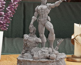 Iron Hero Figurine Statue – The Armored Defender Figure | Advanced Technology and Heroic Strength, Iconic Rich Genius Room Decoration
