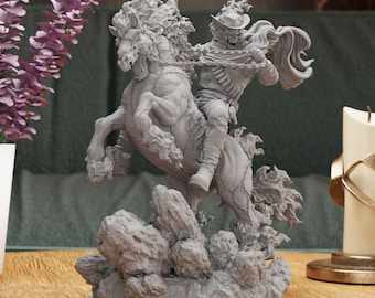 Infernal Rider Figurine Statue – Vengeful Flamebringer Figure | Iconic Supernatural Avenger Room Decoration