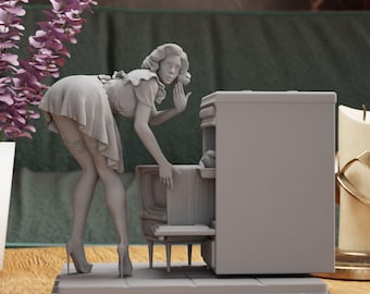 Domestic Sorceress Figurine Statue – The Homemaker Hero Figure | Balancing Power and Everyday Life, Iconic Mighty Heroine Room Decoration