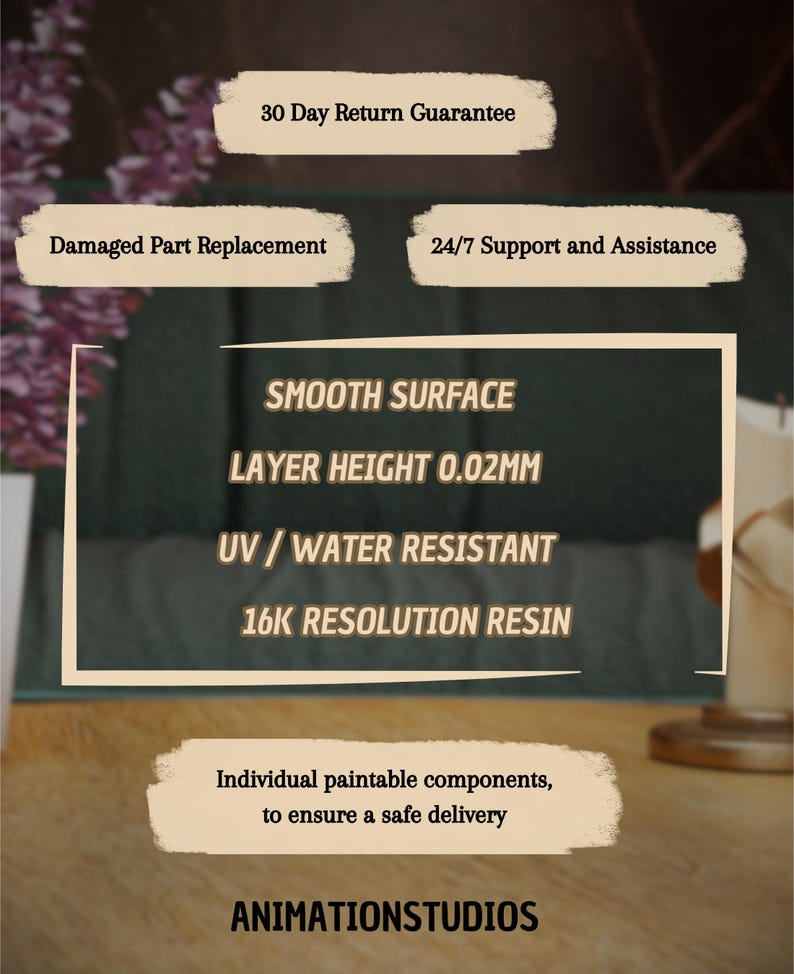 a wooden table topped with a vase filled with flowers