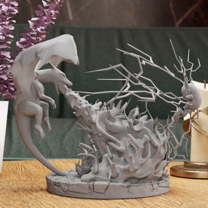 Epic Duel Figurine Statue – Thunder and Flame Clash Figure | Iconic Room Decoration for Anime Fans