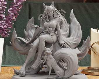 Statuette LoL Ahri – Figurine League of Legends | Mage emblématique, décoration de chambre intemporelle, NSFW