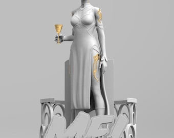 Statuette Mel – Figurine arcanique, LoL | League of Legends, stratège politique et visionnaire élégant, décoration de chambre sophistiquée