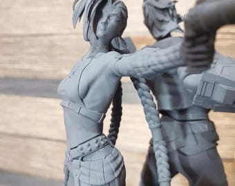 Jinx and Vi Figurine Statue – Arcane Figure, LoL | League of Legends, Chaotic Rebel and Resilient Sister Duo, Emotional Room Decoration