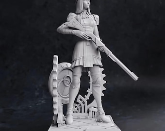 Caitlyn Figurine Statue – Arcane Figure, LoL | League of Legends, Sharpshooter Enforcer and Elegant Protector, Sophisticated Room Decoration