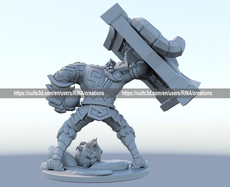 a 3d model of a robot holding a large object