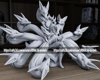 LoL Ahri Figurine Statue (Immortalized Legend Skin) – League of Legends Figure | Iconic mage, timeless room decoration