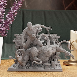 Spider-like Figurine Statue – The Superhero vs his Venomous Antihero Counterpart Figure | The ultimate battle, iconic hero room decoration
