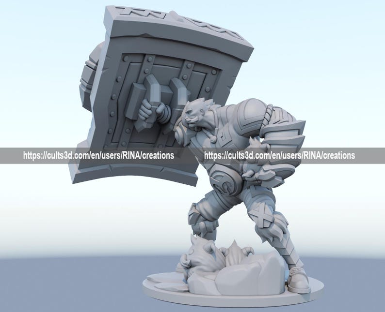 a 3d rendering of a giant robot holding a giant object