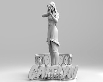Caitlyn Figurine Statue – Arcane Figure, LoL | League of Legends, Precise Marksman and Tactical Enforcer, Focused Room Decoration