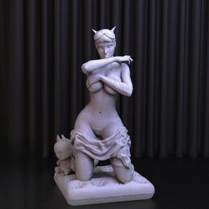 Sexy Girl Figurine - NSFW - Statue | Katzenartige Mädchenfigur, kultige und verführerische Raumdekoration für alternativen Universumscharakter
